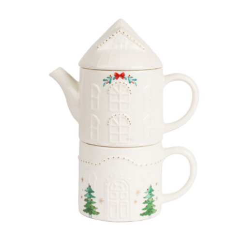 Ensemble de théière et tasse Golden House Blanc NOEL 025