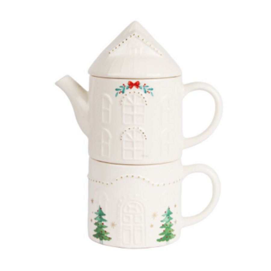 Ensemble de théière et tasse Golden House Blanc NOEL 025 - Photo 0