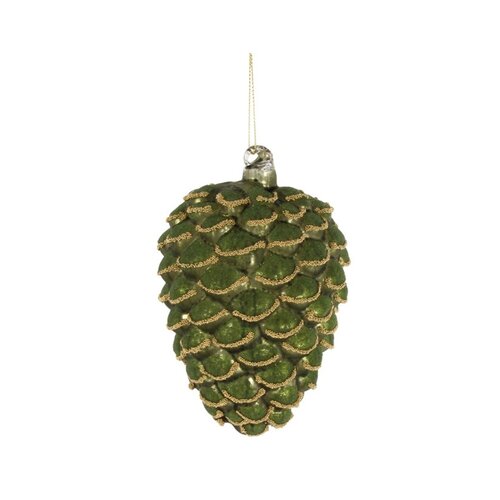 Green Pinecone Glass Ornament
