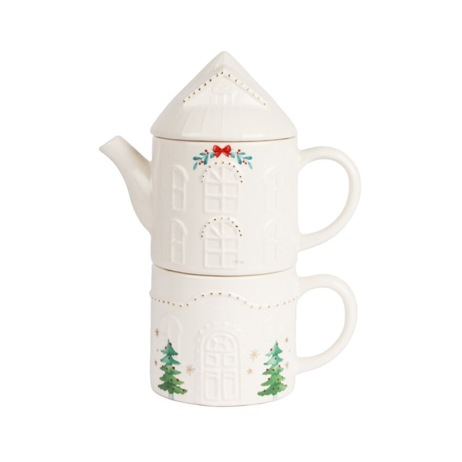Golden House Stacked Tea & Mug Set - Photo 1