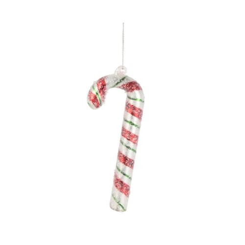 Candy Cane Glass Ornament