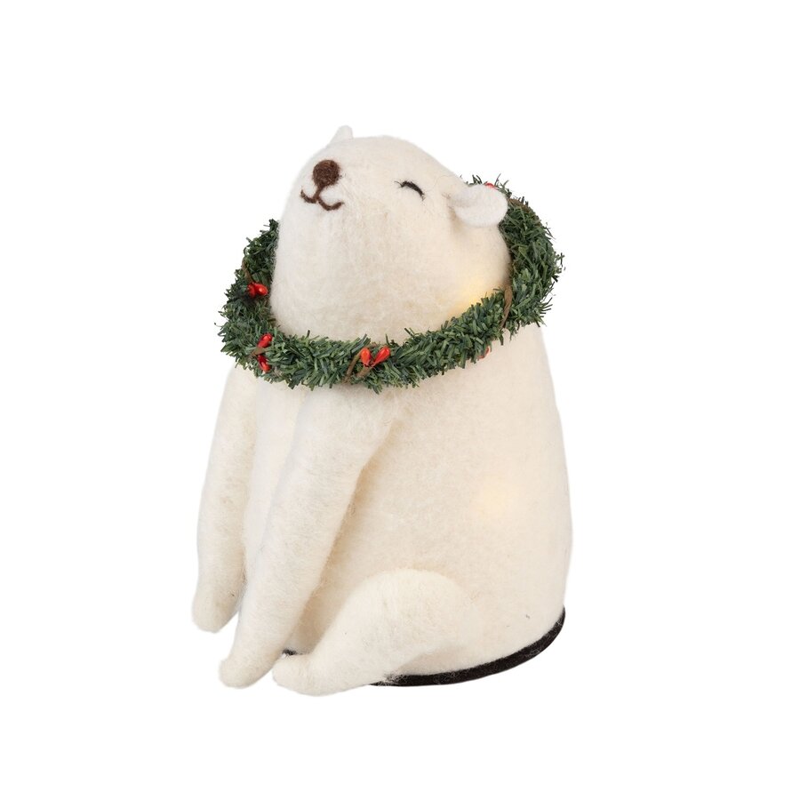 LED Felt Polar Bear - Photo 0