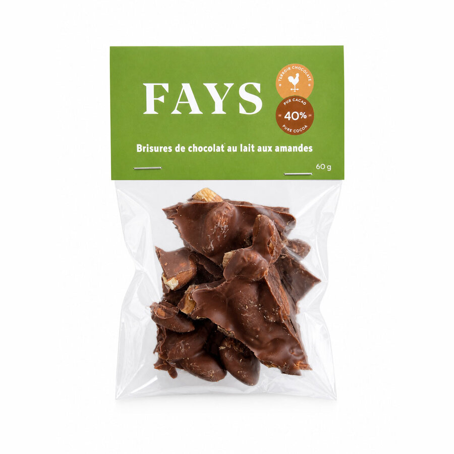 38% milk chocolate chips and roasted almonds Fays - Photo 0