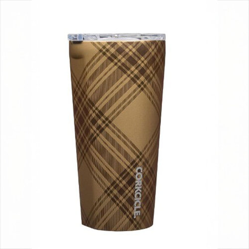 Corkcicle Golden Plaid Tumbler