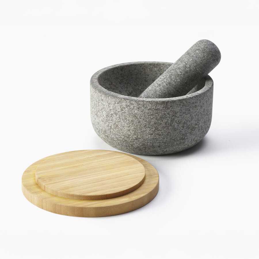 Bamboo Mortar and Pestle with Lid - Joseph Joseph - Photo 3