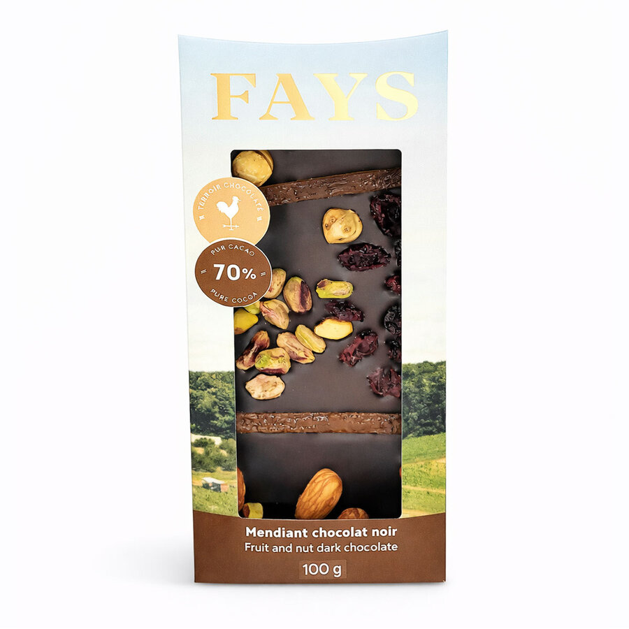70% Dark Chocolate Mendiant Bar by Fays - Photo 0