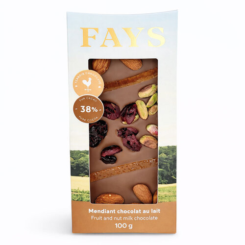 38% milk chocolate mendiant bar Fays