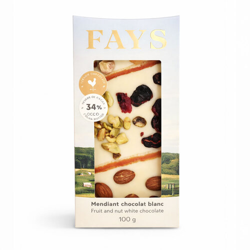White chocolate mendiant bar Fays