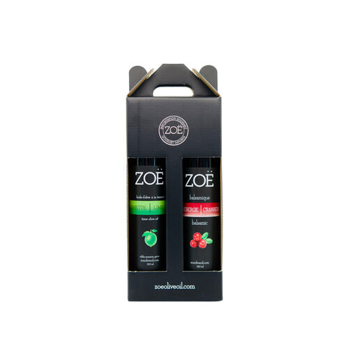 Lime oil and cranberry balsamic vinegar duo gift set