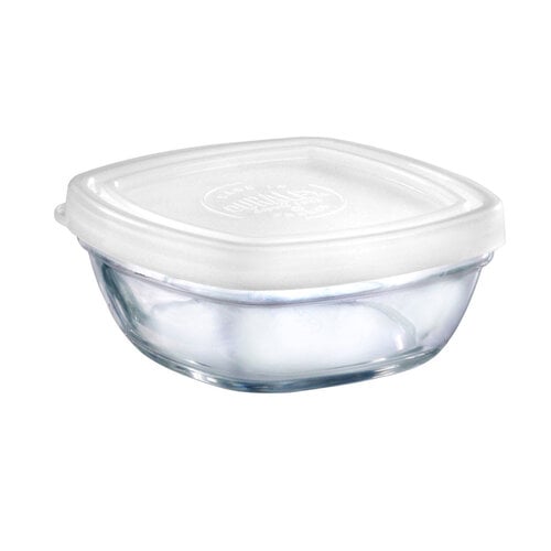 Bol carré en verre avec couvercle 9cm