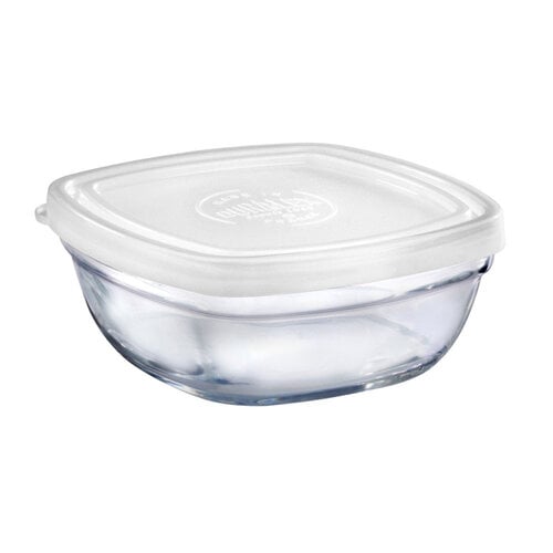 Bol carré en verre avec couvercle 11 cm