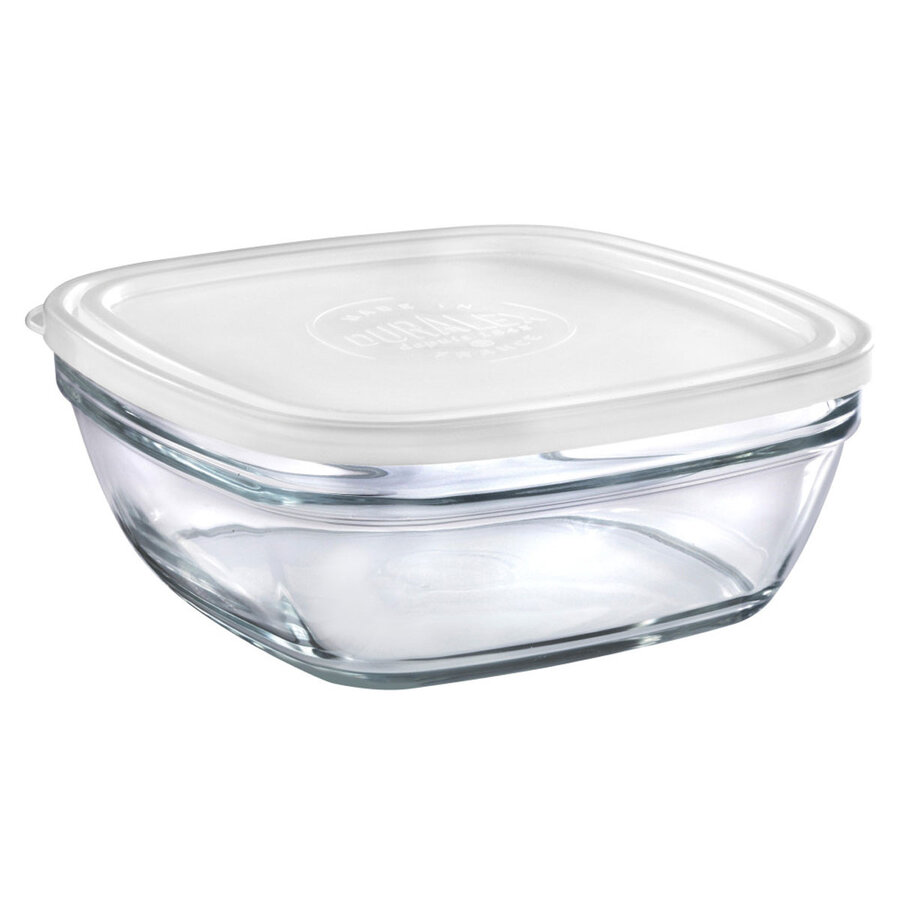 Duralex square glass bowl with lid - Photo 0
