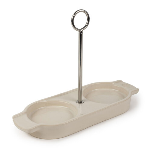 Plateau Peugeot en céramique pour salière et poivrière