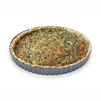Round non-stick quiche pan with removable bottom