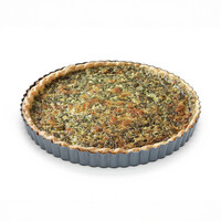 Round non-stick quiche pan with removable bottom