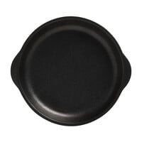 Assiette ronde noire avec poignées 20.5cm CAVIAR
