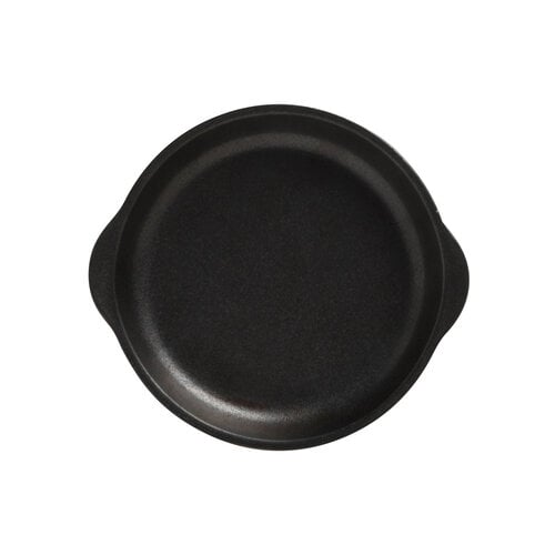Assiette ronde noire avec poignées 15cm