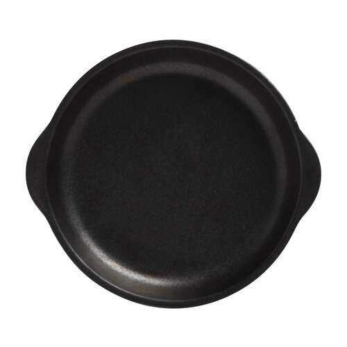 Assiette ronde noire avec rebord