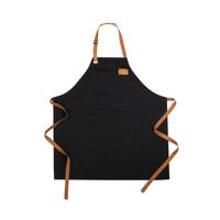 Black suede apron