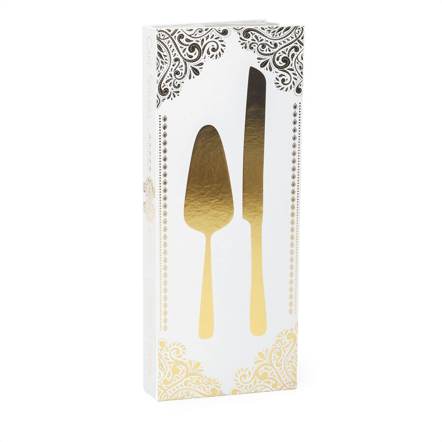 Couvert à gâteau fini doré (ensemble de 2) - Photo 0