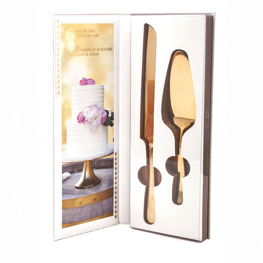 Gold finished cake server set - Photo 2