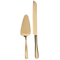 Gold finished cake server set