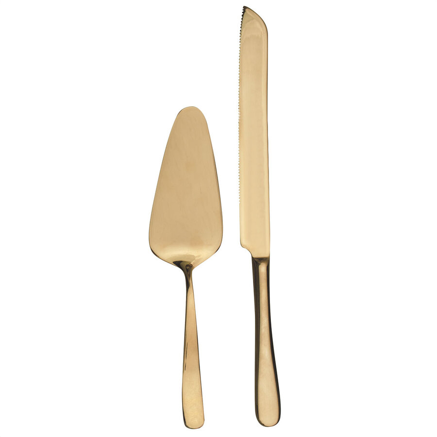 Gold finished cake server set - Photo 0