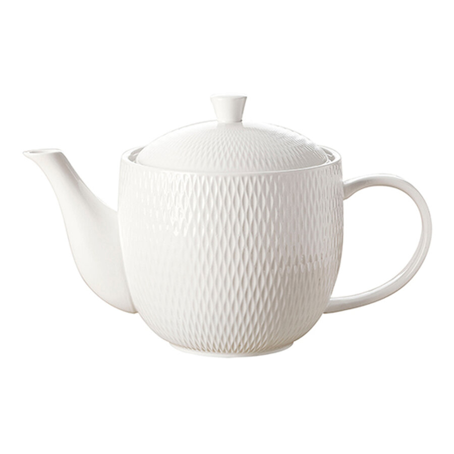 Théière en porcelaine blanche 1.2 L - Photo 0