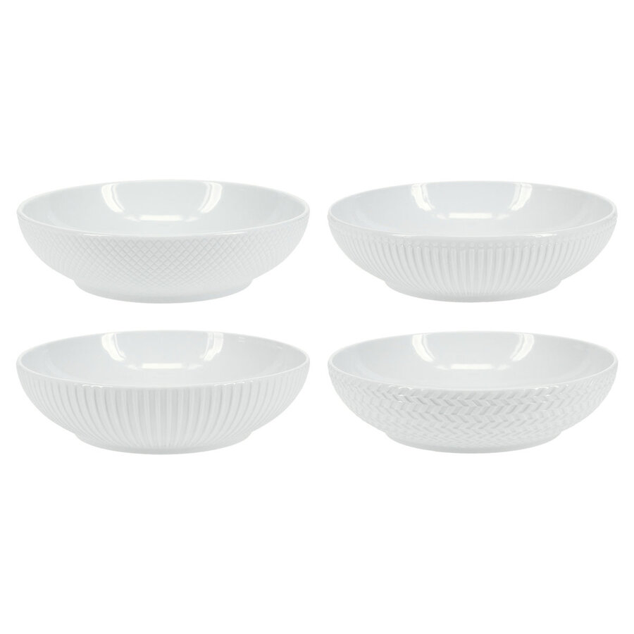 Bol blanc peu profond texturé 20cm BIA - Photo 1