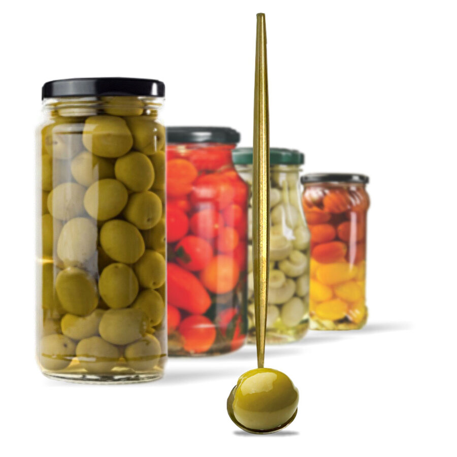 Cuillère à olives au fini doré - Photo 1