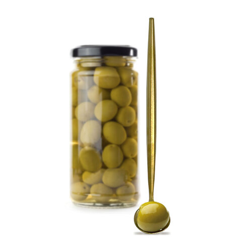 Cuillère à olives au fini doré