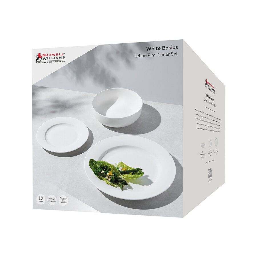 12-piece white dinnerware set - Photo 0