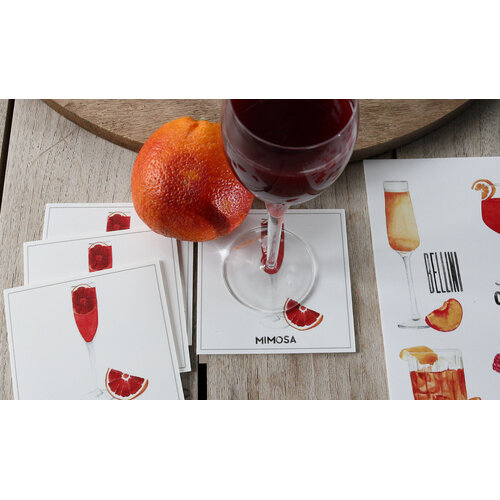 Vinyl Coasters, Set of 4, Assorted