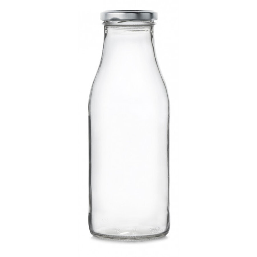 Bouteille de lait en verre 500ml, avec bouchon - Photo 0
