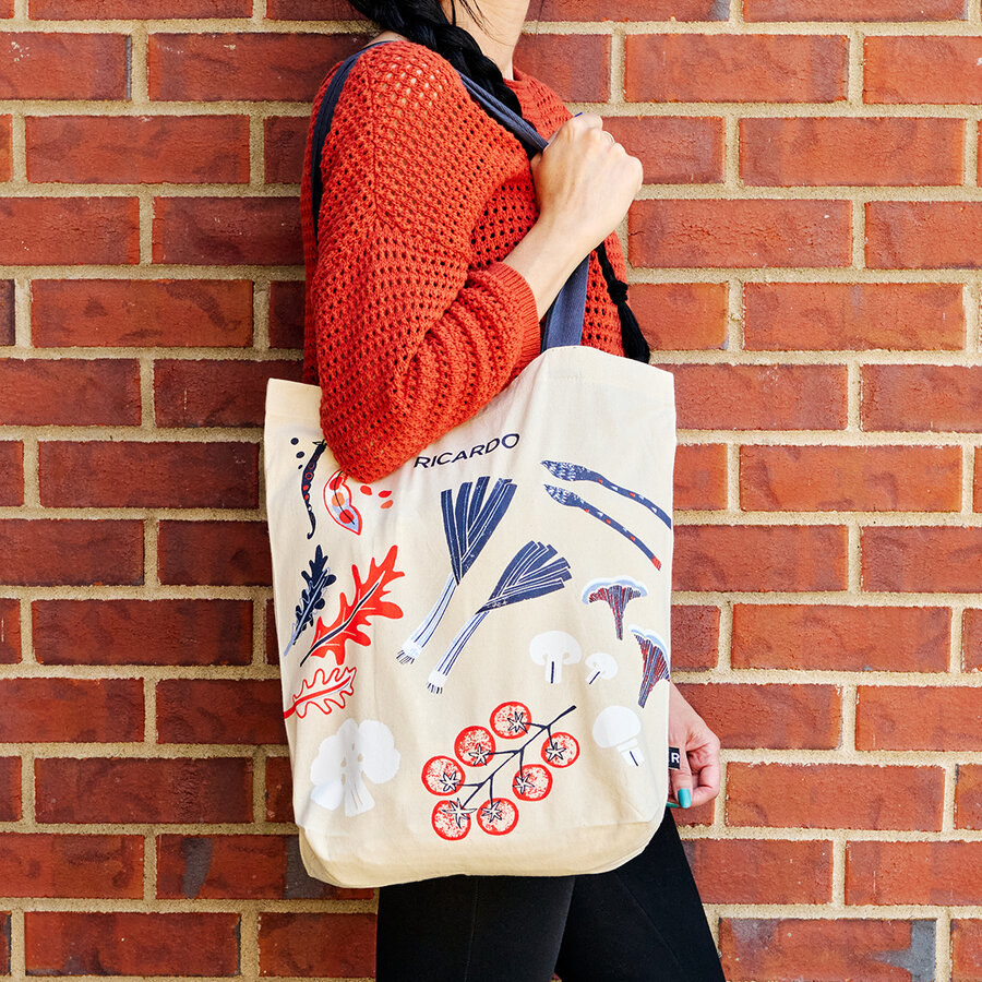 Sac en coton avec impression de légumes - Photo 1
