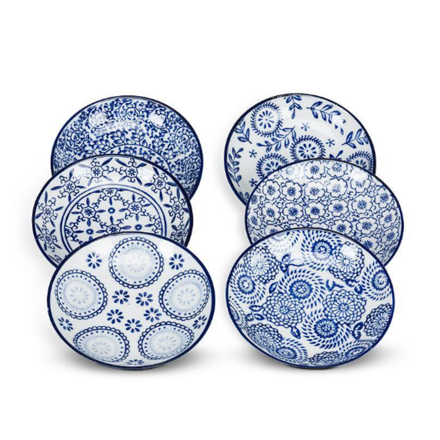 Shallow Bowl Indigo Blue and White - Photo 0