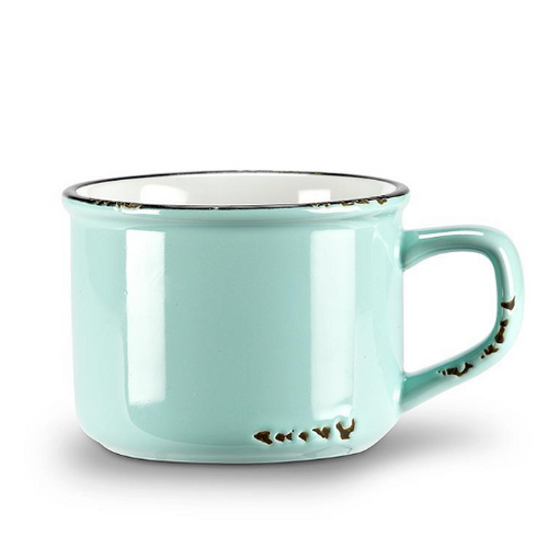 Tasse à cappucino Enamel Bleu/Vert