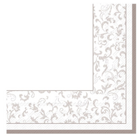 Serviettes de table en papier gris perle