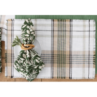 Green checkered placemat