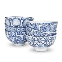 Bol à riz Indigo bleu et blanc