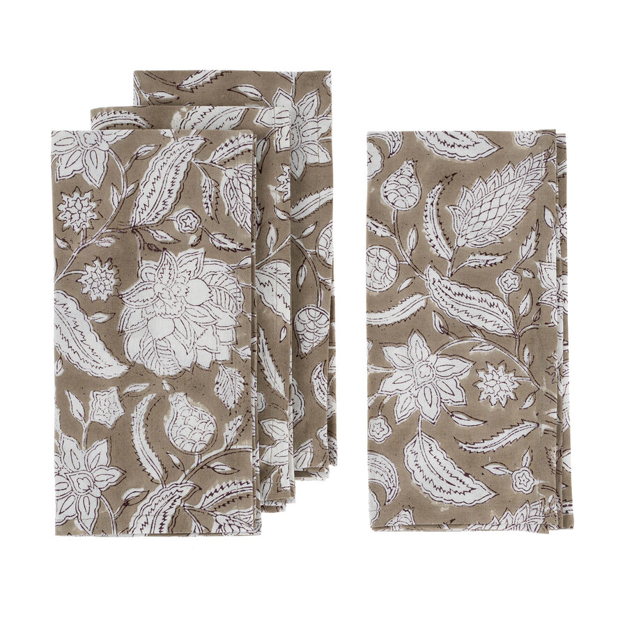 Serviette de table en coton Sable, ensemble de 4 - Photo 0