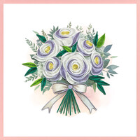 White Bouquet Greeting Card