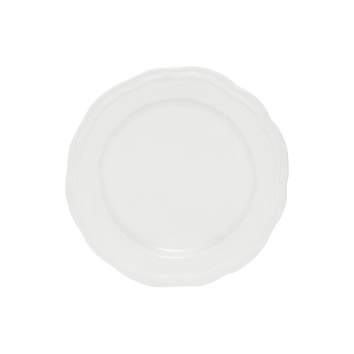 Florence White 20 cm Scalloped Edge Dessert Plate