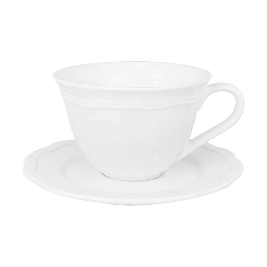 Florence White Scalloped Edge 220ml Cup and Saucer - Photo 0