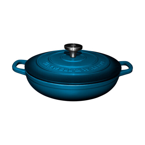 Blue Round Cast Iron Braiser 3.3L 27cm