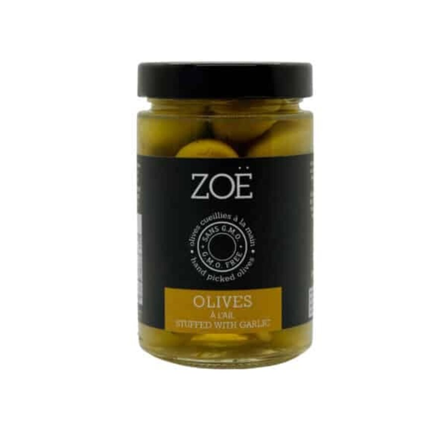 Olives vertes farcies à l'ail 220g Zoë - Photo 0