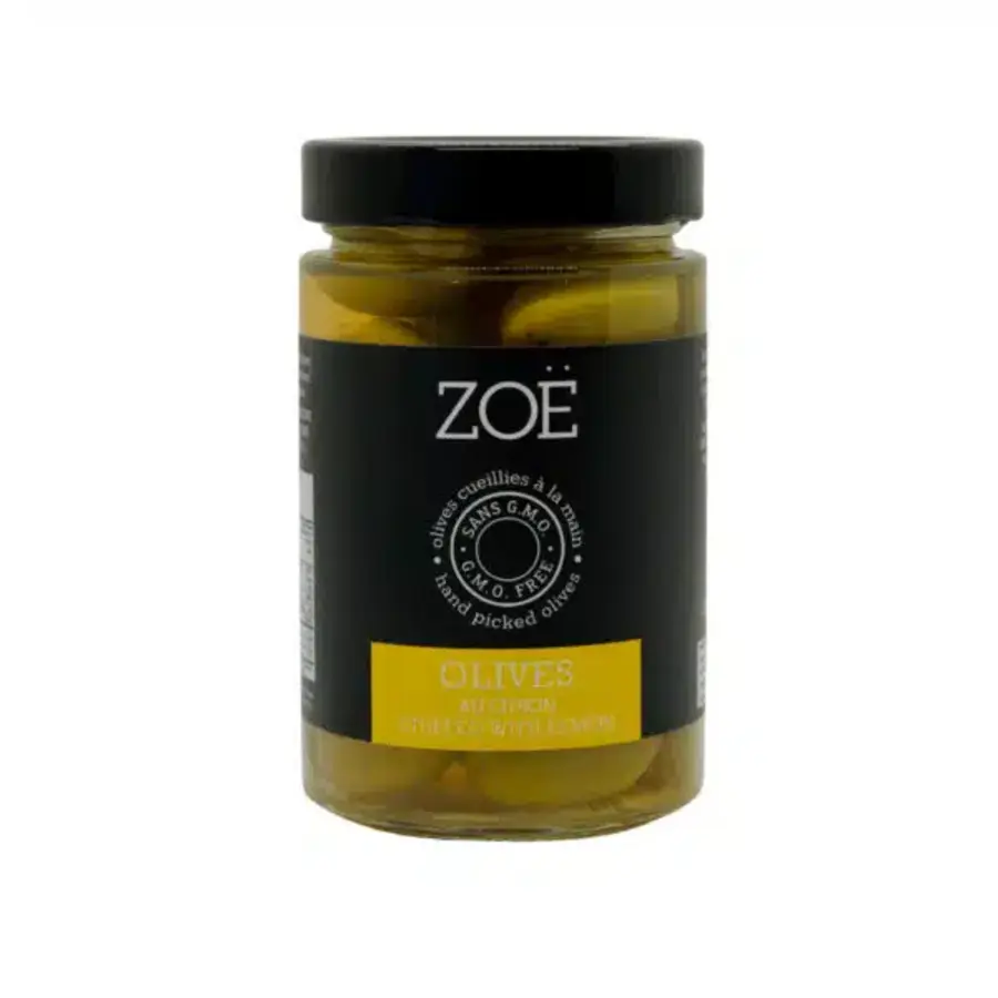 Olives vertes farcies au zeste de citron Zoë, 220 g - Photo 0