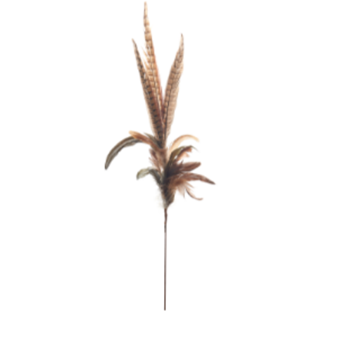 35 Inch Decorative Branch with Various Feathers
