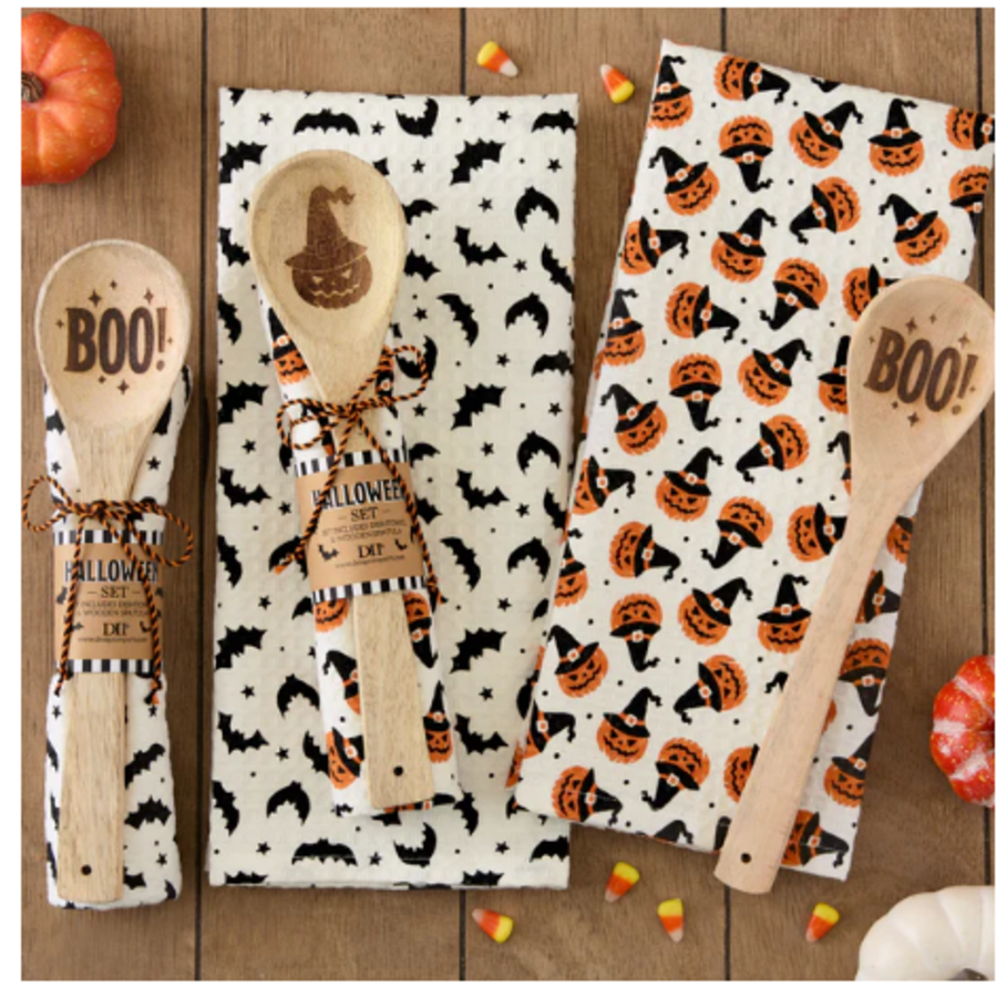 Ensemble cadeau linge et cuillère Halloween - Photo 1