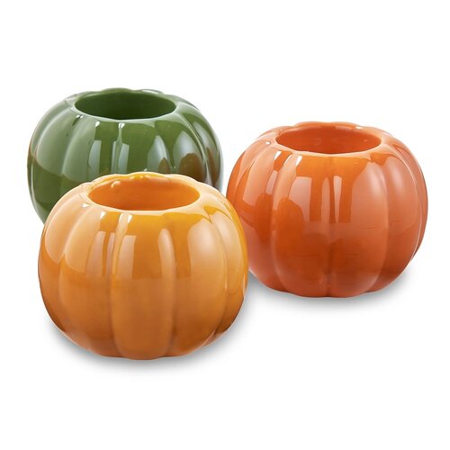 Set of 3 Pumpkin Candle Holders